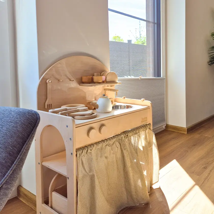 Ferienwohnung Herrlichkeit Kinderküche im Wohnzimmer