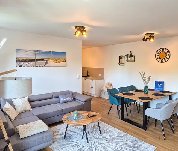 Ferienwohnung Herrlichkeit Wohn- und Essbereich