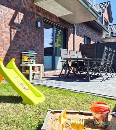 Ferienwohnung Herrlichkeit Spielmöglichkeiten im Garten