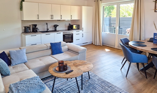 Ferienwohnung Herrlichkeit Küche und Essbereich