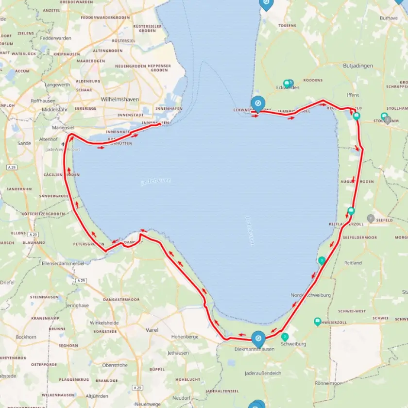 Skizze Radtour Jadebusen